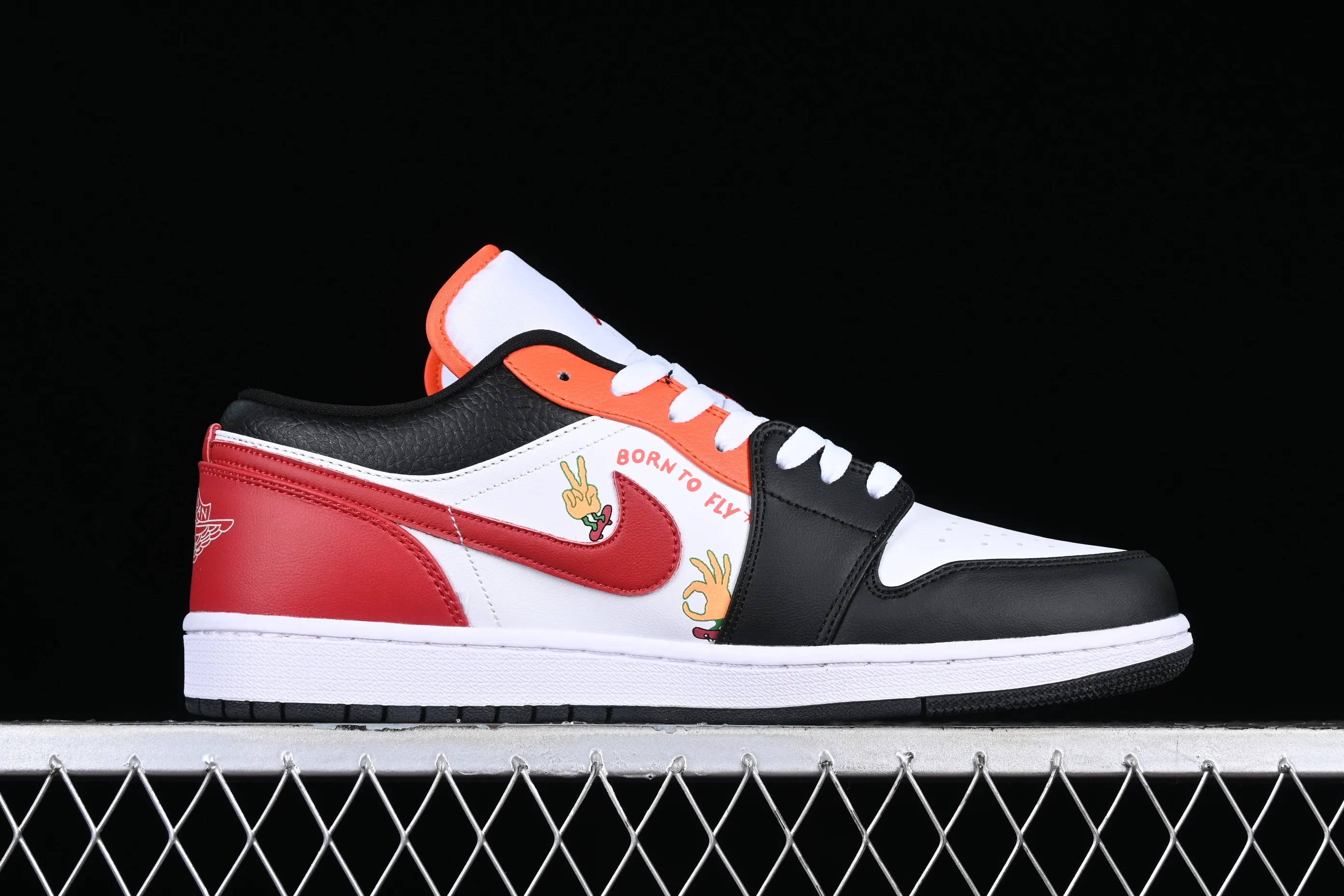 All categories Air Jordan Jordan series basketball shoes Air Jordan 1 Low Air Jordan 1 Low "Flaming Swoosh" AJ1 Joe 1 black red flame FJ7222-101